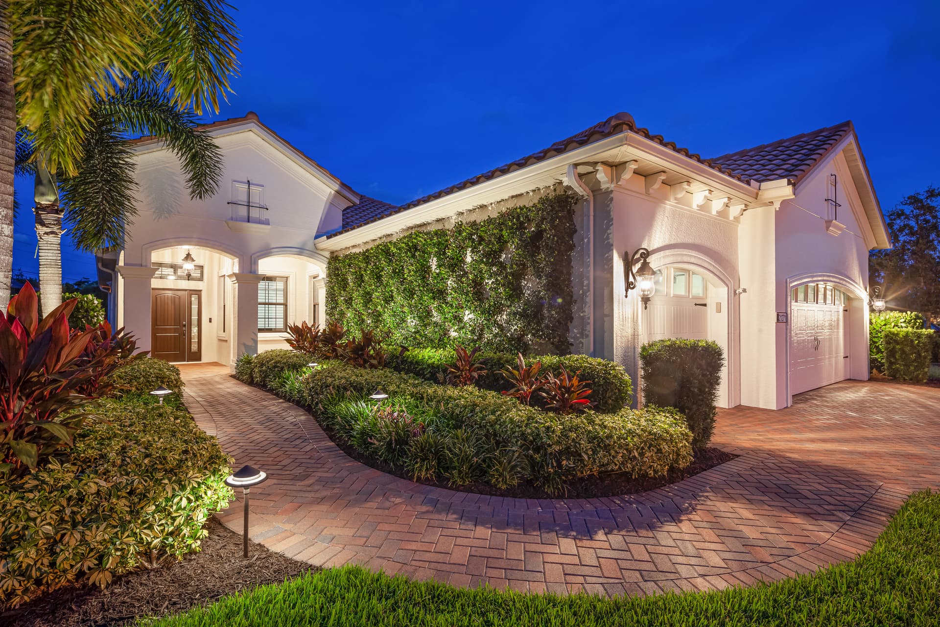 Luxury Southwest Florida home at blue hour
